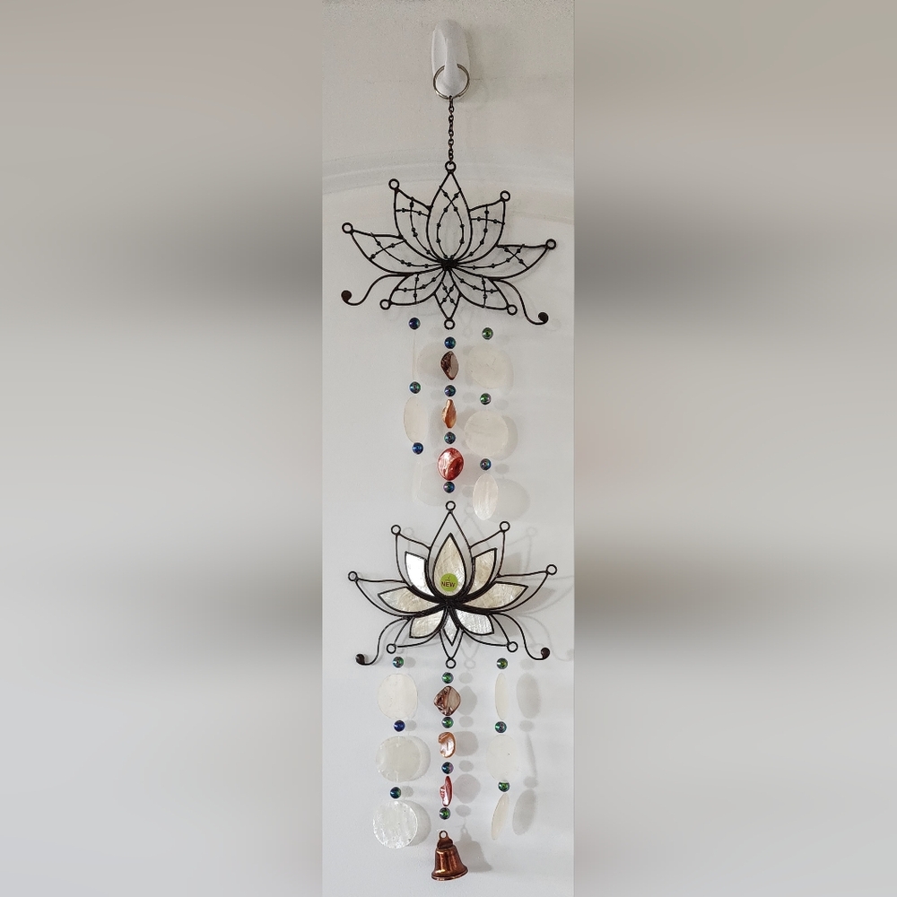 Boho Om Gallery Double Antique Style Capiz‎ Chime New With Tag